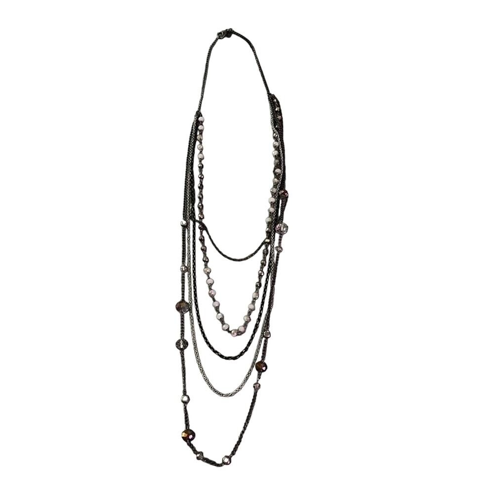 Express Multi Chain Layered Beaded  Necklace